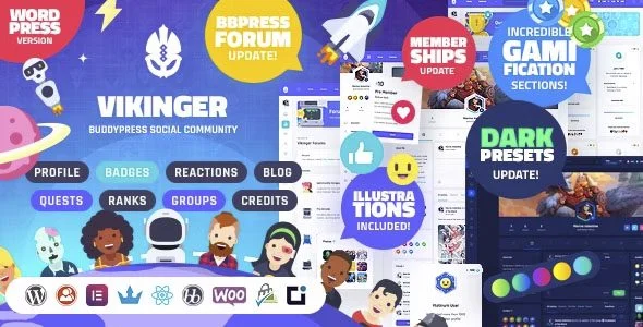 Download Vikinger-Powered Social Community-Integrates BuddyPress GamiPress-Community Building Engagement User-Generated Content