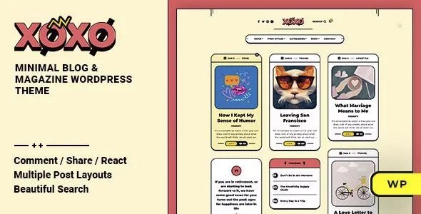 Download Xoxo-Personal Blog Elegant Design Creative Layout