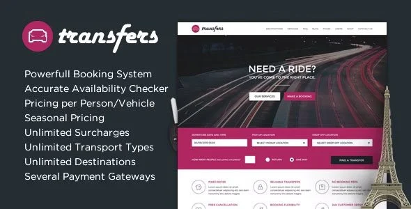 Download Transfers-Transport Car Hire Theme-Booking率旅游服务行业