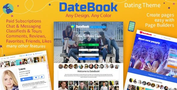 Download DateBook-Premium Dating Theme-Online Dating Social Networking Matchmaking
