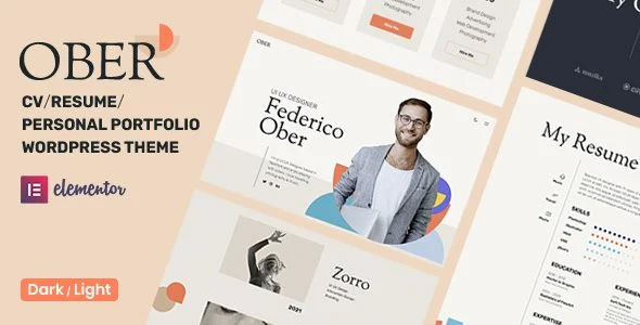 Download OBER - Professional CV Resume - Free Premium WordPress Theme