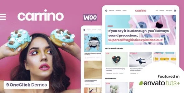 Download Carrino-Modern Gutenberg Blog Theme-Blogging Flexibility SEO Optimization