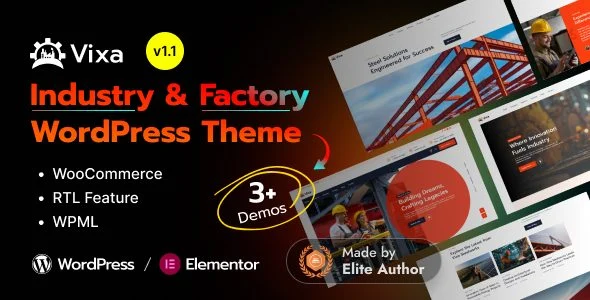 Download Vixa-Modern Industrial Business Manufacturer Theme-Clean Design-High Conversion