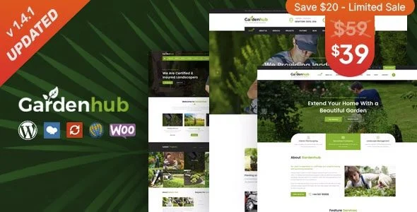 Download Garden HUB-Premium Lawn Care & Landscaping Design SEO Ready