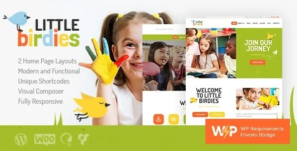 Download Little Birdies Kindergarten Education Free Theme - Child-Friendly Learning - Teacher Resources