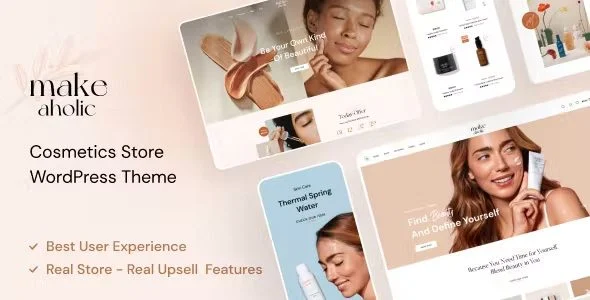 Download Makeaholic-Full Feature Beauty Cosmetics WordPress Theme Elegant Design Skincare Cosmetics