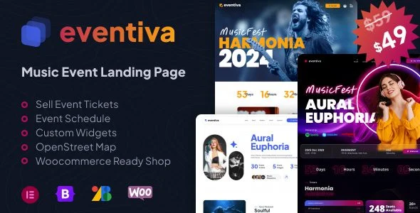 Download Eventiva-Music Band Events Landing Page-Responsive Design-Premium Download