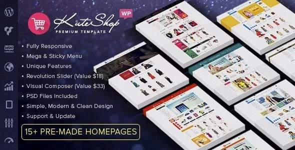 Download KuteShop-Elementor WooCommerce theme for fashion electronics marketplace RTL support free