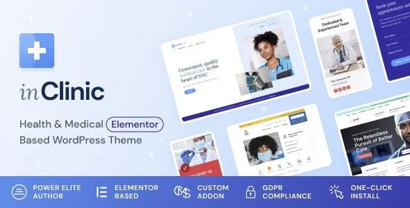 Download InClinic-Responsive Healthcare Medical WordPress Theme Patient Appointment Scheduling Free Premium