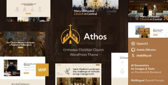 Download Athos-Orthodox Church Theme-Modern Design-Holy Liturgy-Free