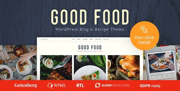 Download Good Food-Recipe Magazine Culinary Blog Theme Professional Food Blogs Kitchen Cooking