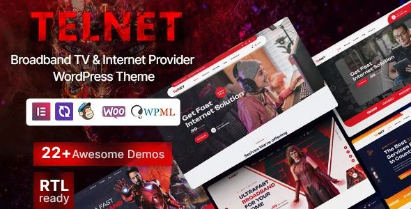Download Telnet -Broadband TV Internet Service Provider Theme High Speed Streaming TV Quality Design