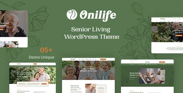 Download Onilife Senior Living WordPress Theme for retirement homes assisted living modern design