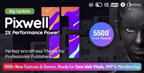 Download Pixwell-Magazine Theme-Responsive Design-Social Sharing-Premium Features