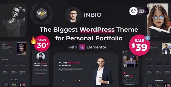 Download Inbio Personal Portfolio Theme-Modern Resume Design-Professional Resume Template Creative Design