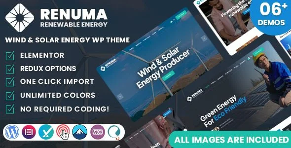 Download Renuma-Eco-Friendly Wind Solar Theme-Alternative Energy-Sustainable Living-Digital Wellness