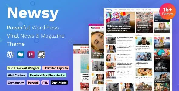 Download Newsy-Premium Viral News Magazine Theme Dynamic Layout SEO Friendly