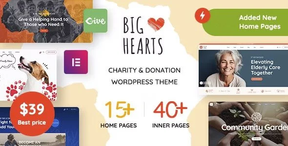Download BigHearts Charity Donation Theme-Responsive Design-Donation Tracking-Donor Engagement-Free