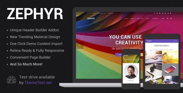 Download Zephyr Premium Material Design Free Responsive Theme