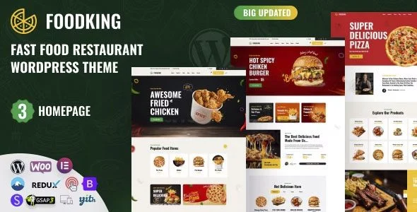 Download Foodking-Fast Food Restaurant,Modern Design,All Weather,Easy Setup,Free Premium