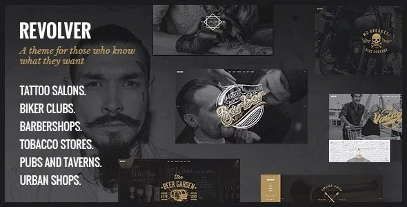 Download Revolver-Tattoo Barbershop-Style-Theme-Design-Free