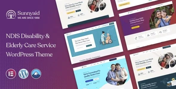 Download Sunnyaid-NDIS elderly care theme for seniors healthcare services free