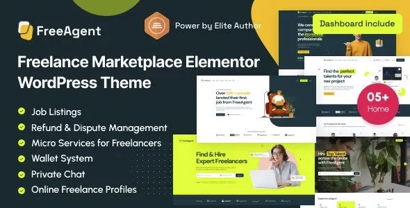 Download FreeAgent Freelancer Marketplace Elementor Theme Professional Freelancer Tools Business Success