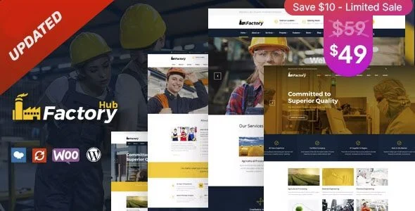 Download Factory HUB-Construction Business Theme Industrial Project Management Modern Build