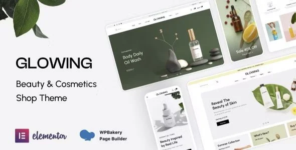 Download Glowing-Beauty Cosmetics Shop Theme-Responsive Design-Elegant UI-Highlighted Products