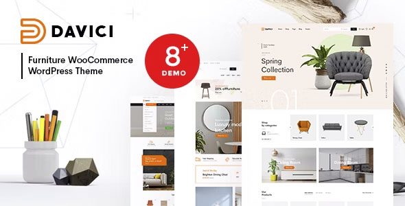 Download Davici-Premium Home Decor WooCommerce Theme Elegant Design Modern Furniture Shop