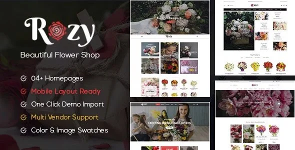Download Rozy WooCommerce Theme-Elegant Flower Shop Design-SEO Ready Mobile Friendly Premium