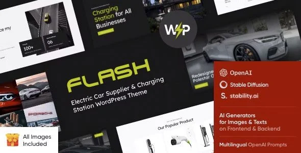 Download The Flash Electric Car Charging Theme - Modern Design Eco Friendly Commercial Free