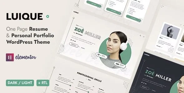 Download Luique Personal Portfolio-Modern Design-Professional Resume Creative Freelancer Freelance Writer
