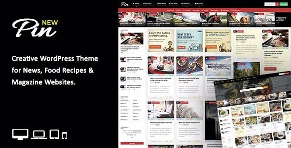 Download Pin - Pinterest Style Masonry Blog Theme Free Premium