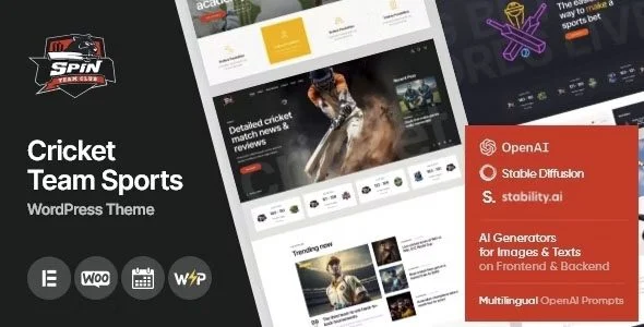 Download Spin Cricket Team Sports Theme-Free AI SEO