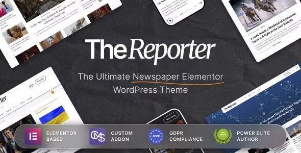 Download The Reporter-Modern Editorial Design-Elegant Layout-Premium Features