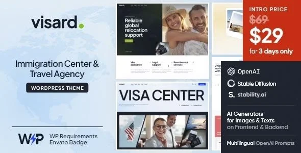 Download Visard-Immigration Center & Travel Agency-Professional-Design-Accommodation-Booking-Solutions
