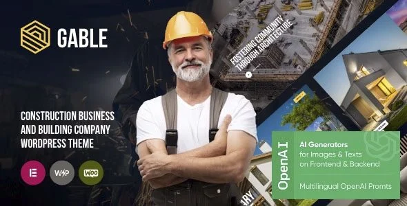 Download Gable Construction Business Professional Theme Modern Design Free