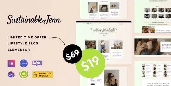 Download Sustainable Jenn-Eco Lifestyle Blog Theme Eco-Friendly Living Green Home Decor Nature-inspired Design