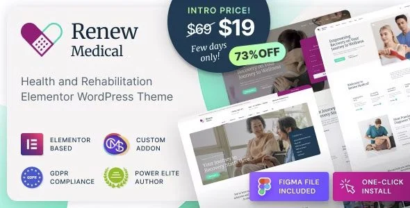 Download Renew Medical-Physiotherapy Clinic Theme-Rehabilitation Healing Patient Care