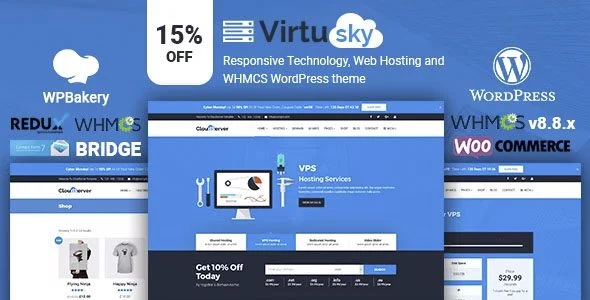 Download VirtuSky-Responsive Hosting WHMCS Theme-Business ERP Support Ecommerce