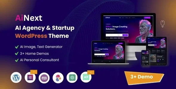 Download AiNext-AI Agency Startup Theme Business Growth Marketing Design Free
