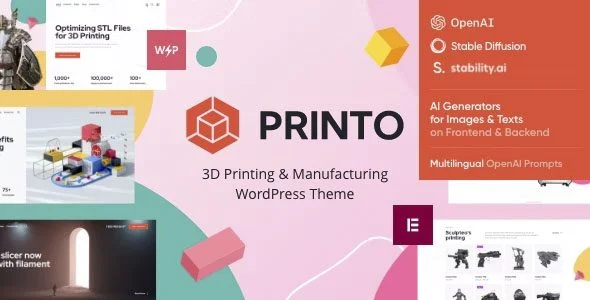 Download Printo-3D Printing Design Manufacturing Business Theme