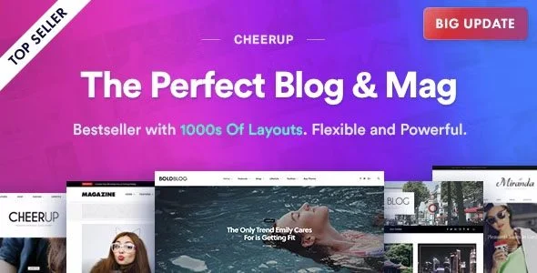 Download CheerUp-Food Blog Magazine Premium Stylish Design Attractive Layout