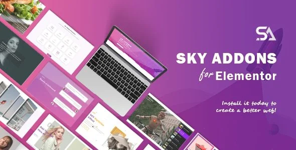 Download Sky Addons for Elementor Free Premium page builder design templates business website