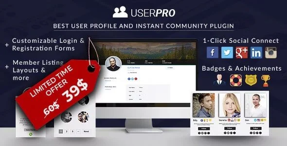 Download UserPro-Community Profile User Management Social Engagement Premium