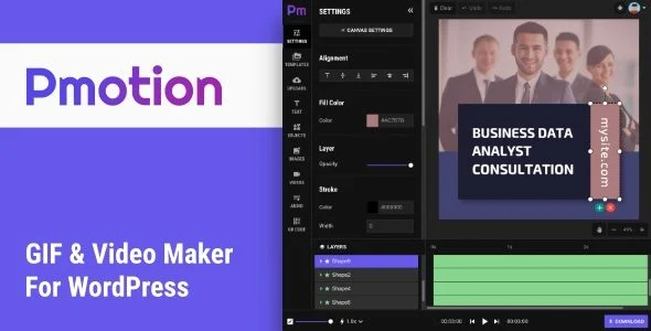 Download Pmotion-Animated GIF and Video Maker-FREE WordPress GIF creator video maker visual effects