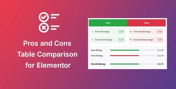 Download Pros & Cons Widget-Elementor User-Friendly-FREE SEO Analysis Tool