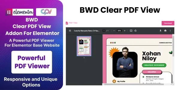 Download BWD Clear PDF View Addon-Elementor PDF Enhancer-Printable Forms Digital Signatures