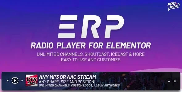 Download Erplayer-Elementor Radio Player-Icecast Shoutcast Free